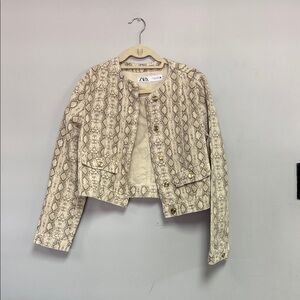 Zara Beige Snake Print Women's Blazer